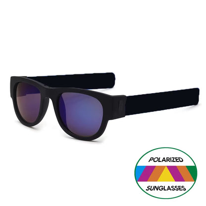 Novelty Mirror Men Polarized Folding Sunglasses New Arrival Slap Sport Foldable Wristband Shades 2024 Trend Product