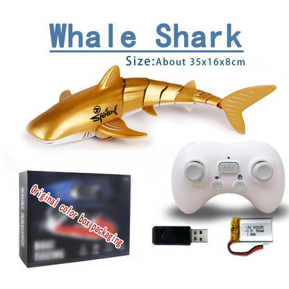 Rc Whale Shark Toy Robots Remote Control Animals Marine Life Tub Pool Electric Fish Children Bath Toys for Kids Boys Submarine