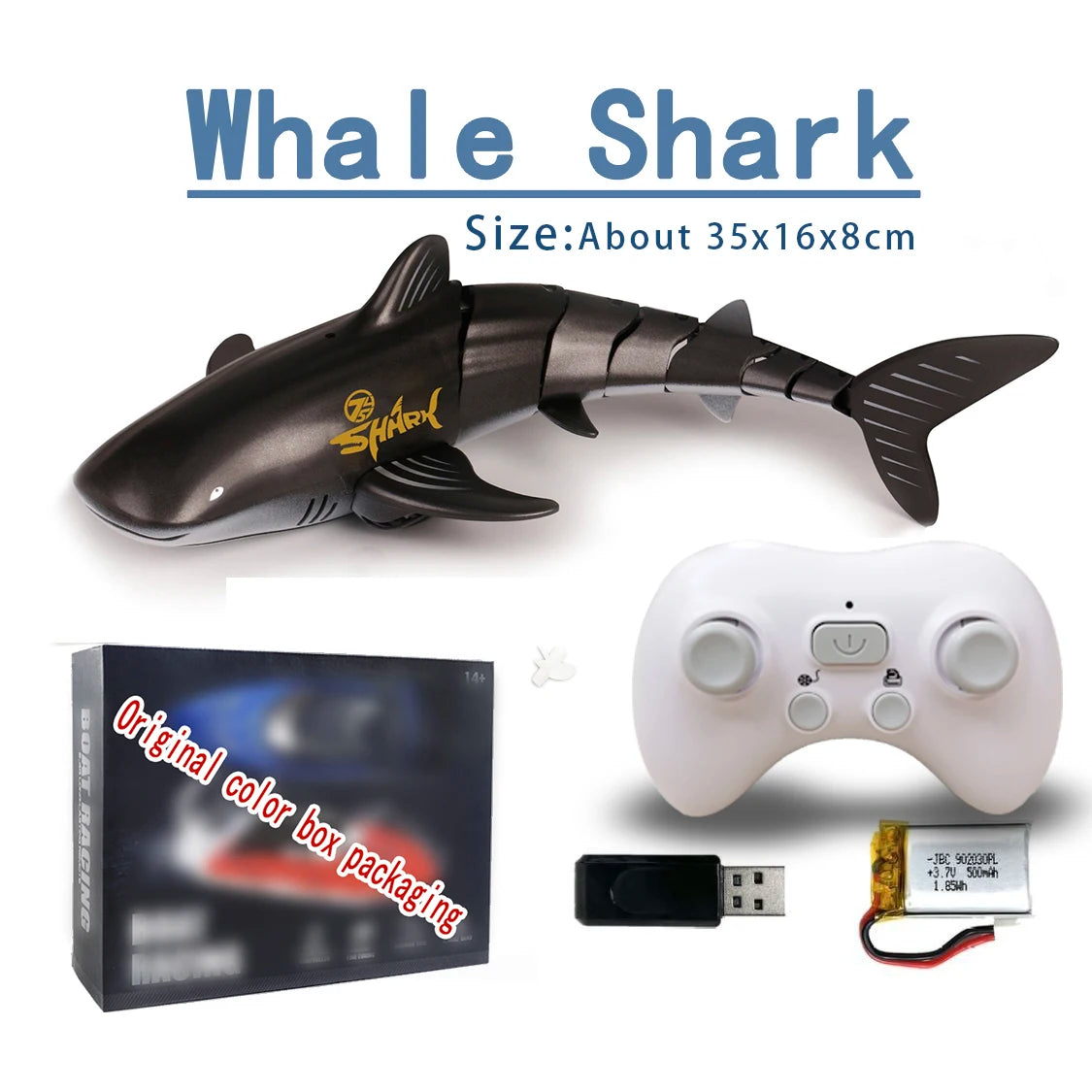 Rc Whale Shark Toy Robots Remote Control Animals Marine Life Tub Pool Electric Fish Children Bath Toys for Kids Boys Submarine