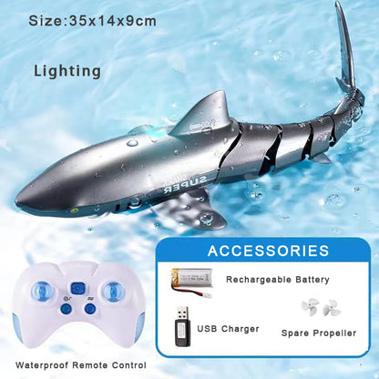 Rc Whale Shark Toy Robots Remote Control Animals Marine Life Tub Pool Electric Fish Children Bath Toys for Kids Boys Submarine