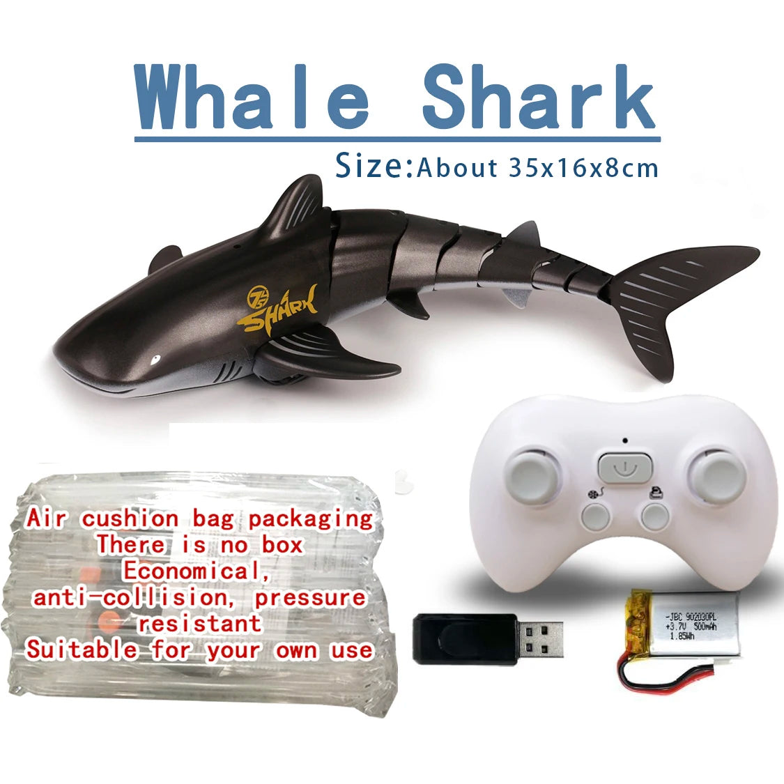 Rc Whale Shark Toy Robots Remote Control Animals Marine Life Tub Pool Electric Fish Children Bath Toys for Kids Boys Submarine