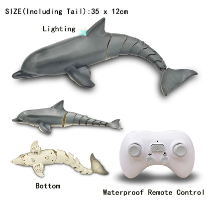 Rc Whale Shark Toy Robots Remote Control Animals Marine Life Tub Pool Electric Fish Children Bath Toys for Kids Boys Submarine