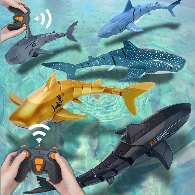 Rc Whale Shark Toy Robots Remote Control Animals Marine Life Tub Pool Electric Fish Children Bath Toys for Kids Boys Submarine