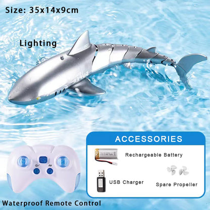 Rc Whale Shark Toy Robots Remote Control Animals Marine Life Tub Pool Electric Fish Children Bath Toys for Kids Boys Submarine