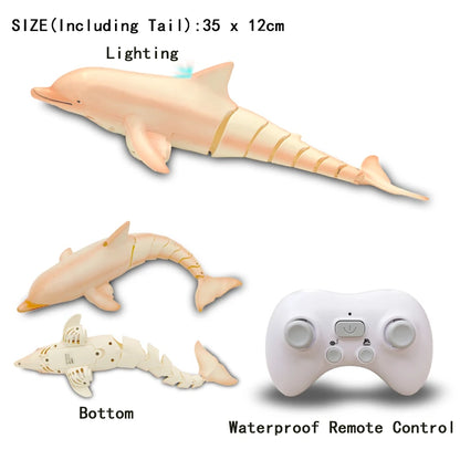 Rc Whale Shark Toy Robots Remote Control Animals Marine Life Tub Pool Electric Fish Children Bath Toys for Kids Boys Submarine