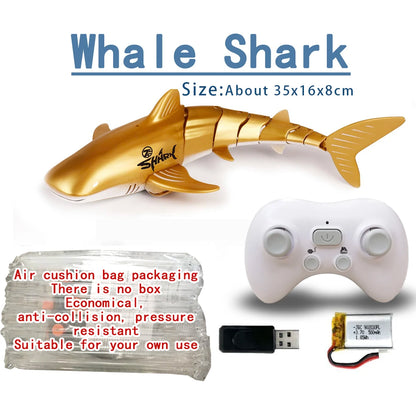 Rc Whale Shark Toy Robots Remote Control Animals Marine Life Tub Pool Electric Fish Children Bath Toys for Kids Boys Submarine