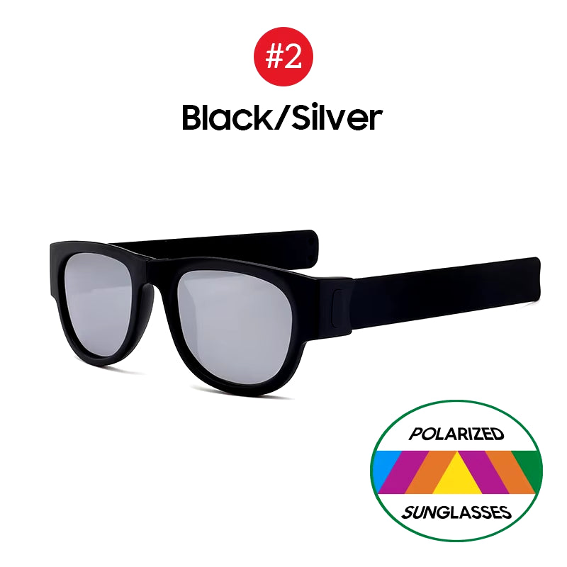 Novelty Mirror Men Polarized Folding Sunglasses New Arrival Slap Sport Foldable Wristband Shades 2024 Trend Product