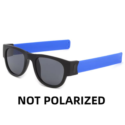 Novelty Mirror Men Polarized Folding Sunglasses New Arrival Slap Sport Foldable Wristband Shades 2024 Trend Product