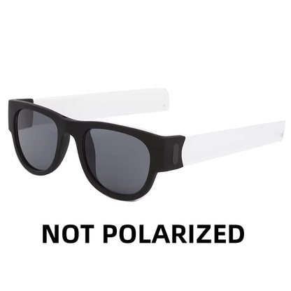 Novelty Mirror Men Polarized Folding Sunglasses New Arrival Slap Sport Foldable Wristband Shades 2024 Trend Product